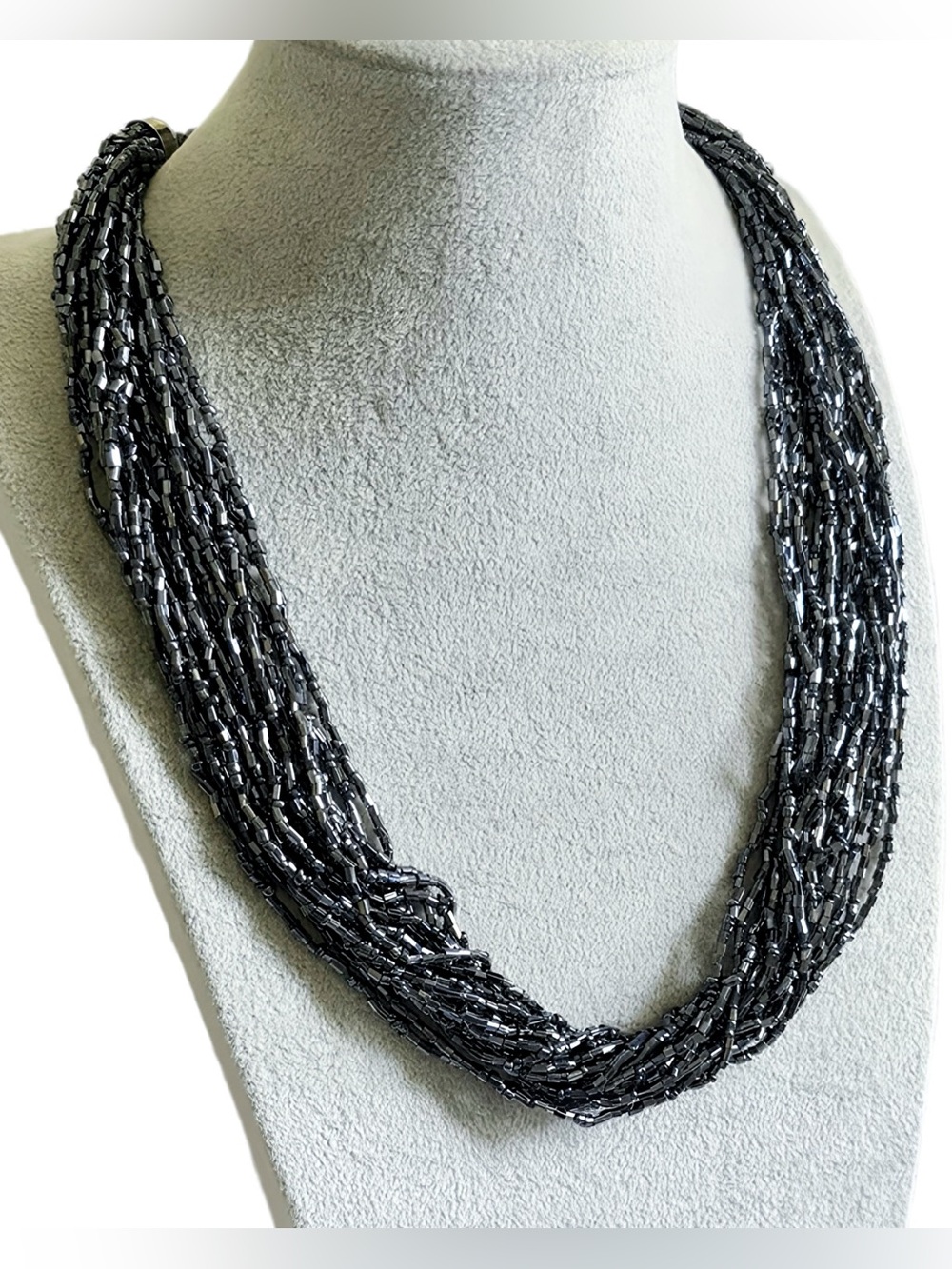 Blue Shimmer Multi Strand Necklace